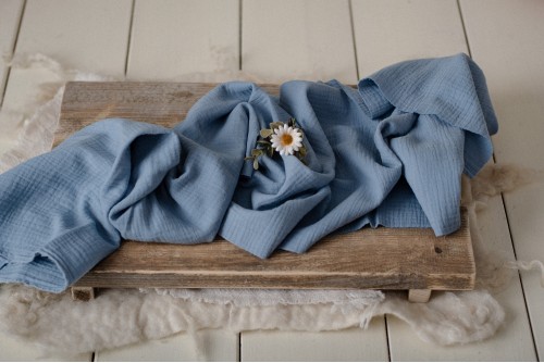 COUVERTURE EN MUSSELINE - BLUE TONES