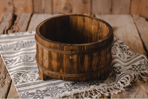 WOODEN WASHTUB - DARK